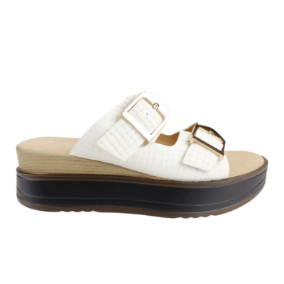 Sandalia New Walk Doble Correa Blanca