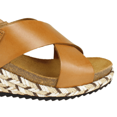 Sandalia Plakton Cintas Cuero Camel - Imagen 4
