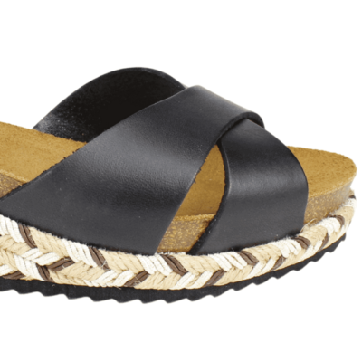 Sandalia Plakton Cuero Negra - Imagen 4