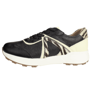 Zapatilla Exs Print Cuero Negra - Imagen 3