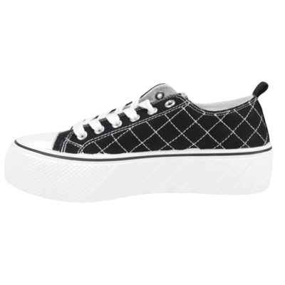 Zapatilla New Walk Lona Cruzado Negro - Imagen 3