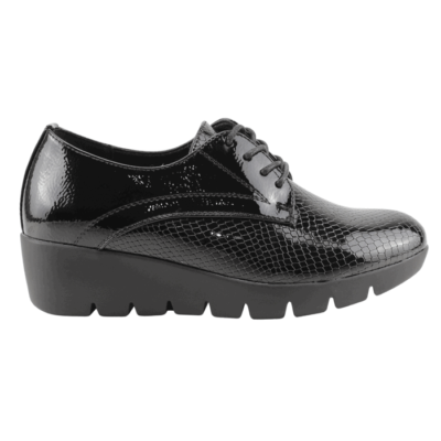 Zapato New Walk Serpiente Brillante Negro