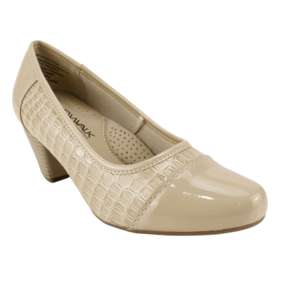 Zapato New Walk Reptil Shine Beige