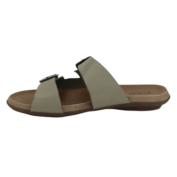 Sandalia Exs Doble Correa Cuero Khaki 3 Sandalia Exs Doble Correa Cuero Khaki - Imagen 3