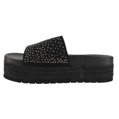 Sandalia New Walk Plataforma Brillos Negra - Imagen 4