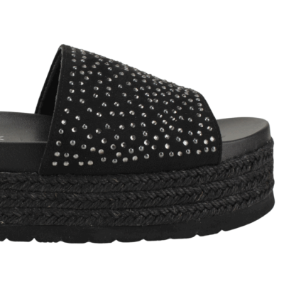 Sandalia New Walk Plataforma Brillos Negra - Imagen 5