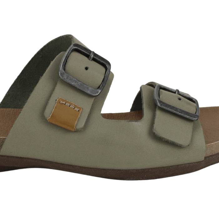 Sandalia Exs Doble Correa Cuero Khaki 4 Sandalia Exs Doble Correa Cuero Khaki - Imagen 4