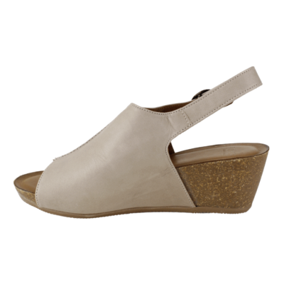 Sandalia Exs Cuña Cuero Beige - Imagen 3