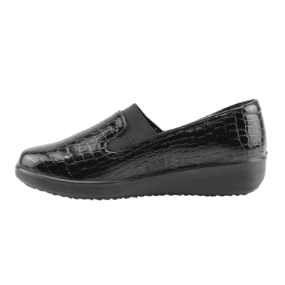 Mocasín New Walk Elasticado Reptil Negro - Imagen 3