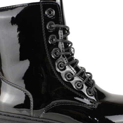 Botín New Walk Militar Brillante Negro - Imagen 5