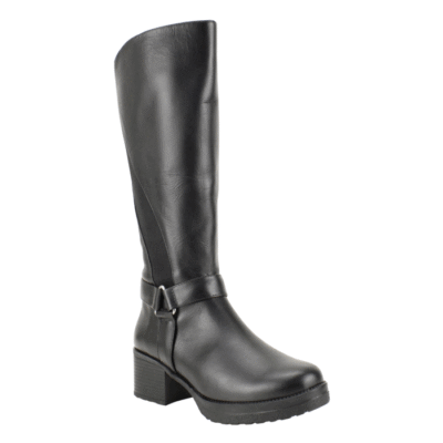 Bota Exs de Cuero Plataforma Negra