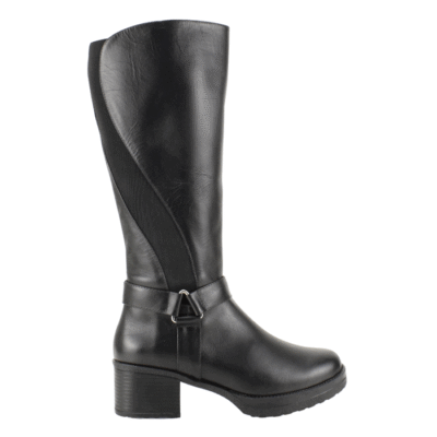 Bota Exs de Cuero Plataforma Negra