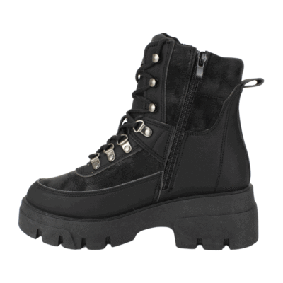 Botín New Walk Militar Suede Negro - Imagen 4