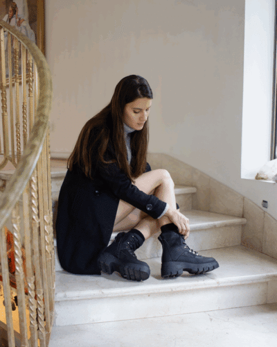 Botín New Walk Militar Suede Negro - Imagen 2