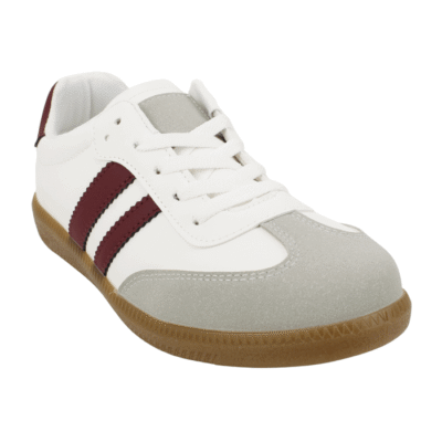 Zapatilla New Walk Vintage Blanca Burdeo