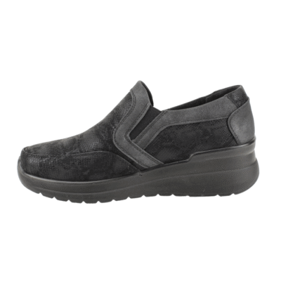 Zapato New Walk Slip On Reptil Negro