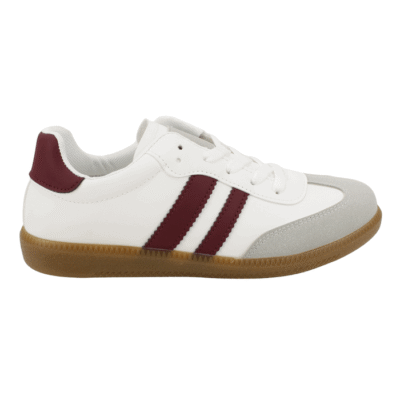 Zapatilla New Walk Vintage Blanca Burdeo