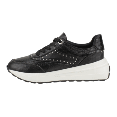 Zapatilla Exs Brillos Cuero Negra