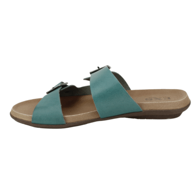 Sandalia Exs Broches Cuero Turquesa - Imagen 3