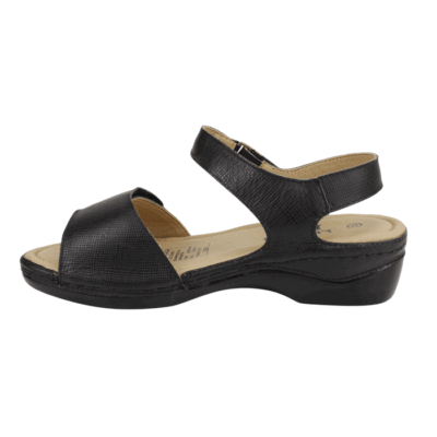 Sandalia Exs Confort Cuero Negro - Imagen 3
