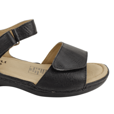 Sandalia Exs Confort Cuero Negro - Imagen 4