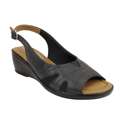 Alternative view of Sandalia Exs Texturas Cuero Negro