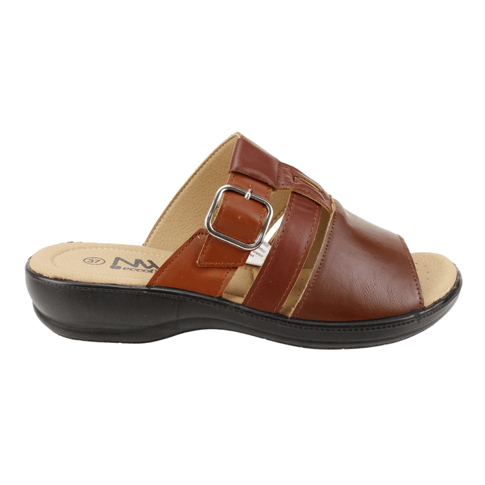 Sandalia New Walk Slip On Broche Café 1 Sandalia New Walk Slip On Broche Café