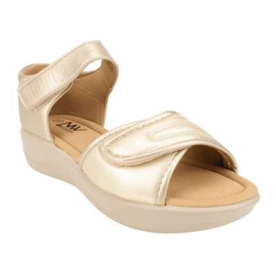 Sandalia New Walk Texturas Velcro Dorada 8 Sandalia New Walk Texturas Velcro Dorada