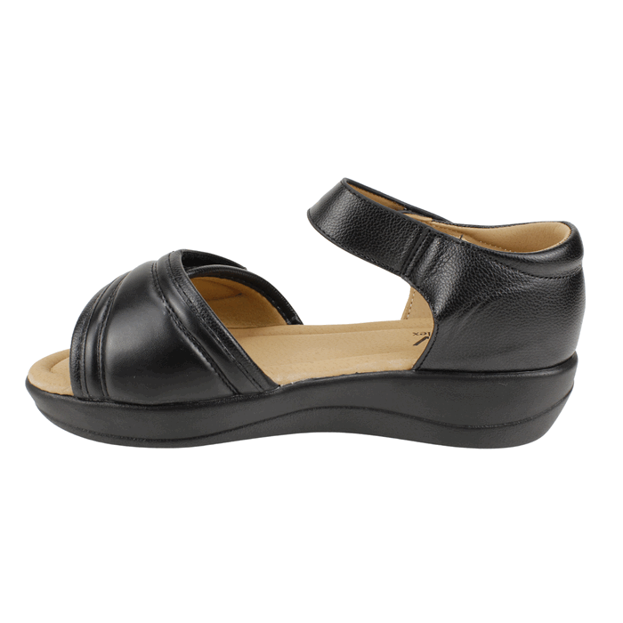 Sandalia New Walk Texturas Velcro Negra 4 Sandalia New Walk Texturas Velcro Negra