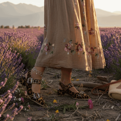 Zapato Agua de Coco Hebillas Animal Print