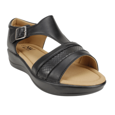Sandalia New Walk Broche Reptil Negra 8 Sandalia New Walk Broche Reptil Negra