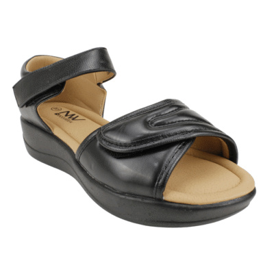 Sandalia New Walk Texturas Velcro Negra 8 Sandalia New Walk Texturas Velcro Negra