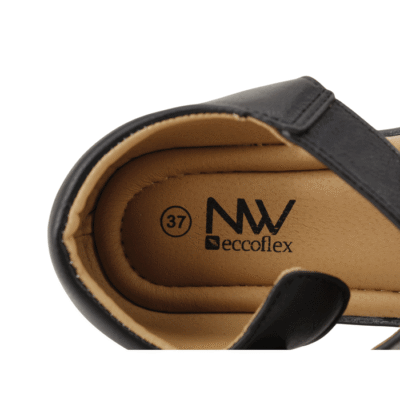 Sandalia New Walk Doble Broche Negra 10 Sandalia New Walk Doble Broche Negra