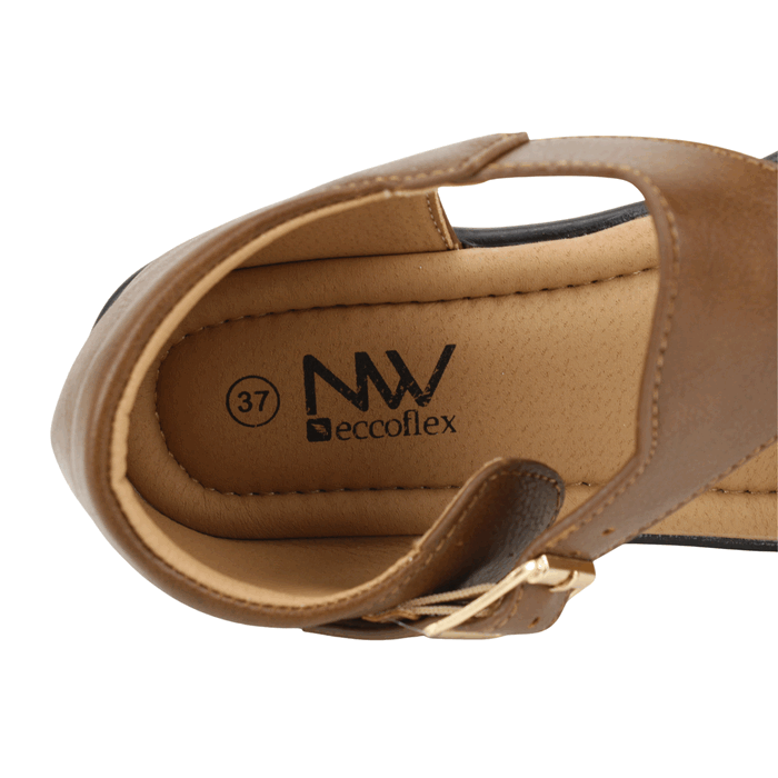 Sandalia New Walk Broche Reptil Café 5 Sandalia New Walk Broche Reptil Café