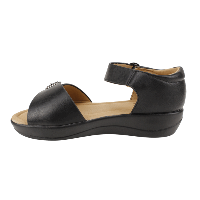 Sandalia New Walk Doble Broche Negra 4 Sandalia New Walk Doble Broche Negra