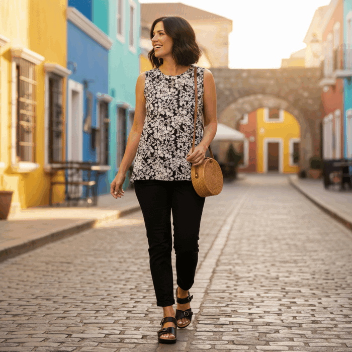 Sandalia New Walk Doble Broche Negra 2 Sandalia New Walk Doble Broche Negra