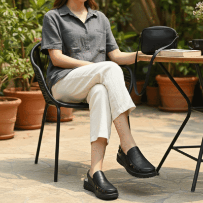 Sandalia New Walk Ortopédica Negra