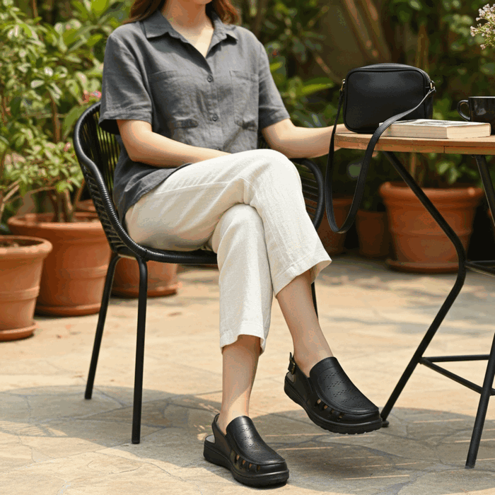 Sandalia New Walk Ortopédica Negra 2 Sandalia New Walk Ortopédica Negra