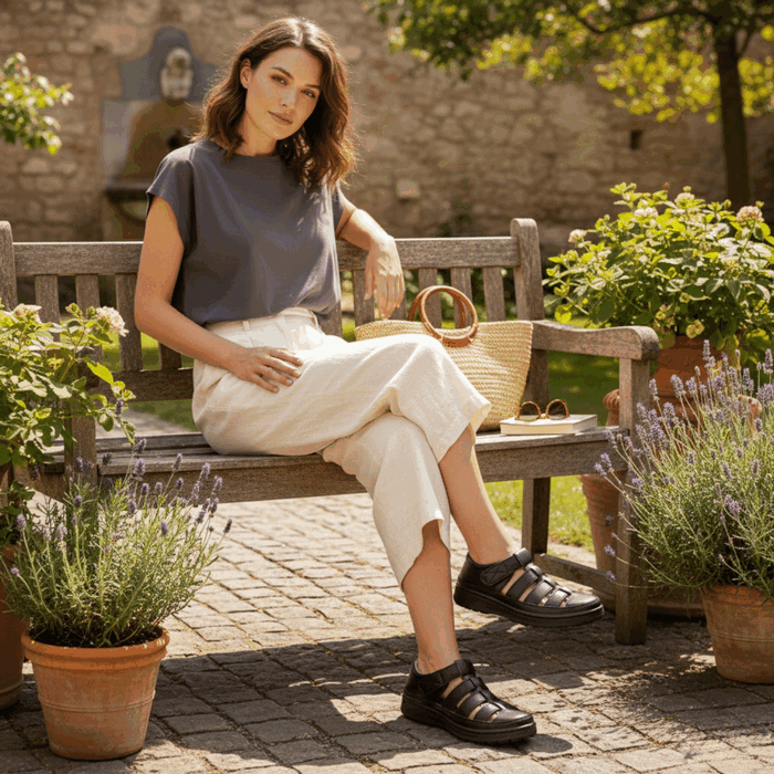 Sandalia New Walk Franciscana Negra 2 Sandalia New Walk Franciscana Negra