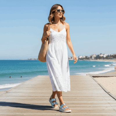 Sandalia New Walk Plataforma Plateada