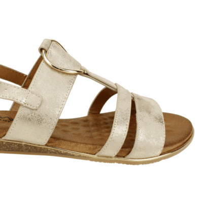 Sandalia New Walk Plana Dorada 10 Sandalia New Walk Plana Dorada