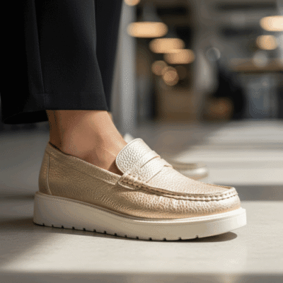 Alternative view of Mocasín New Walk Plataforma Confort Dorado