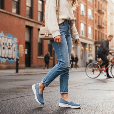 Alternative view of Zapatilla New Walk Transpirable Confort Celeste