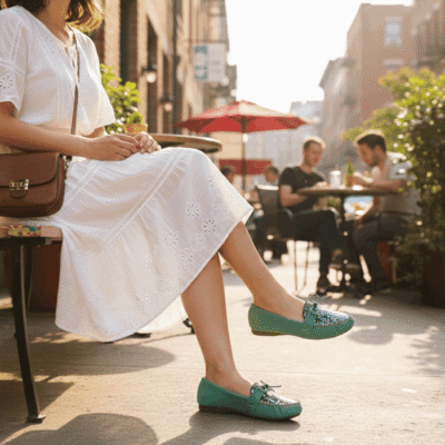 Alternative view of Mocasín New Walk Lentejuelas Turquesa