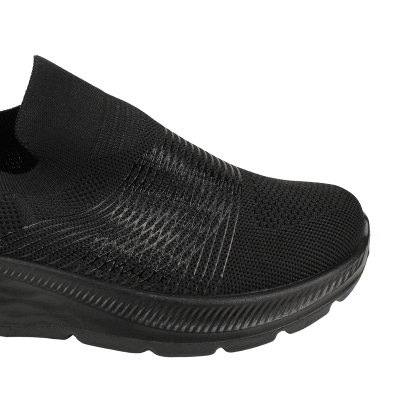 Zapatilla New Walk Slip On Deportiva Negra 5 Zapatilla New Walk Slip On Deportiva Negra - Imagen 5