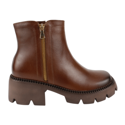 Botín Exs Plataforma Cuero Café