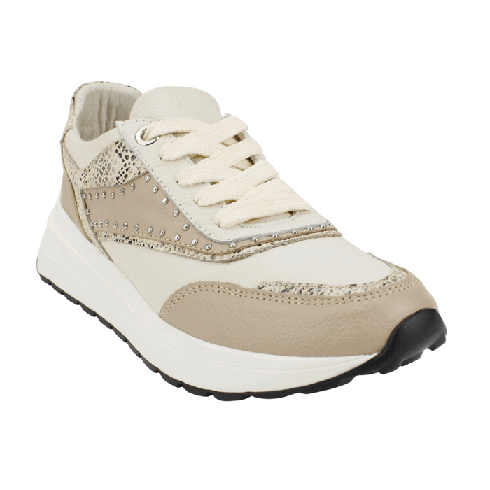 Zapatilla Exs Brillos Cuero Beige 2 Zapatilla Exs Brillos Cuero Beige - Imagen 2
