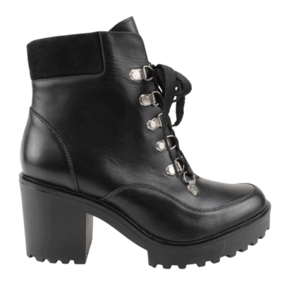 Botín Exs Militares Cuero Negro