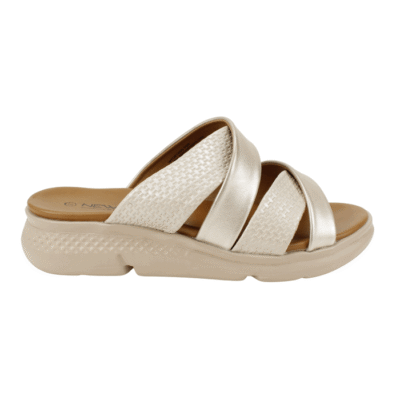Sandalia New Walk Trenzada Dorada