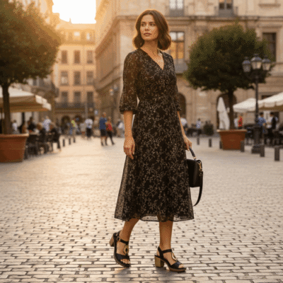 Alternative view of Sandalia New Walk Tira en T Negra